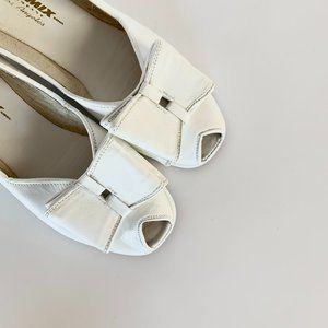 The Remix Shoe Company White Sling Back Wedge